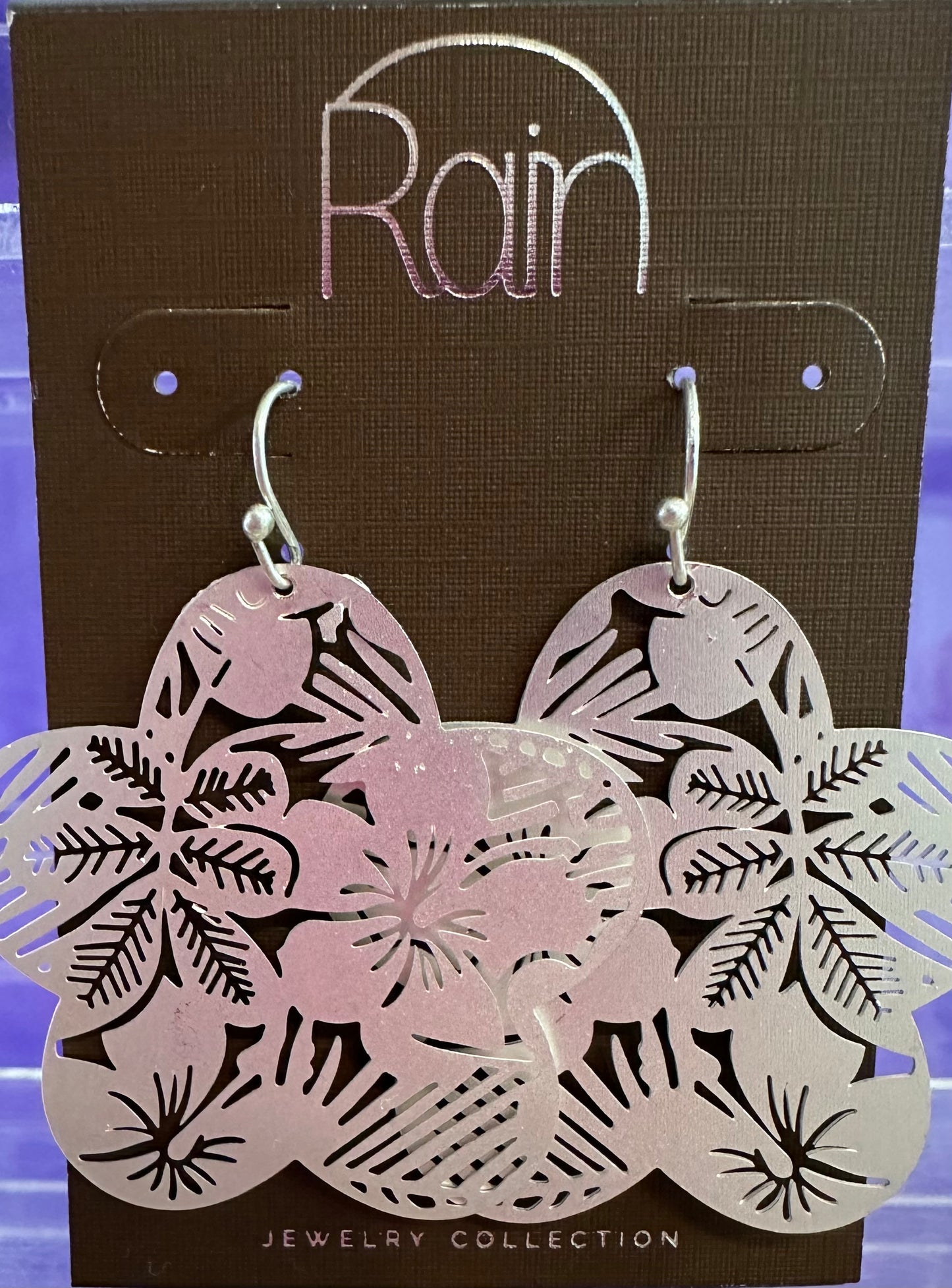 Hawaiian Flower Filigree Rain Earrings