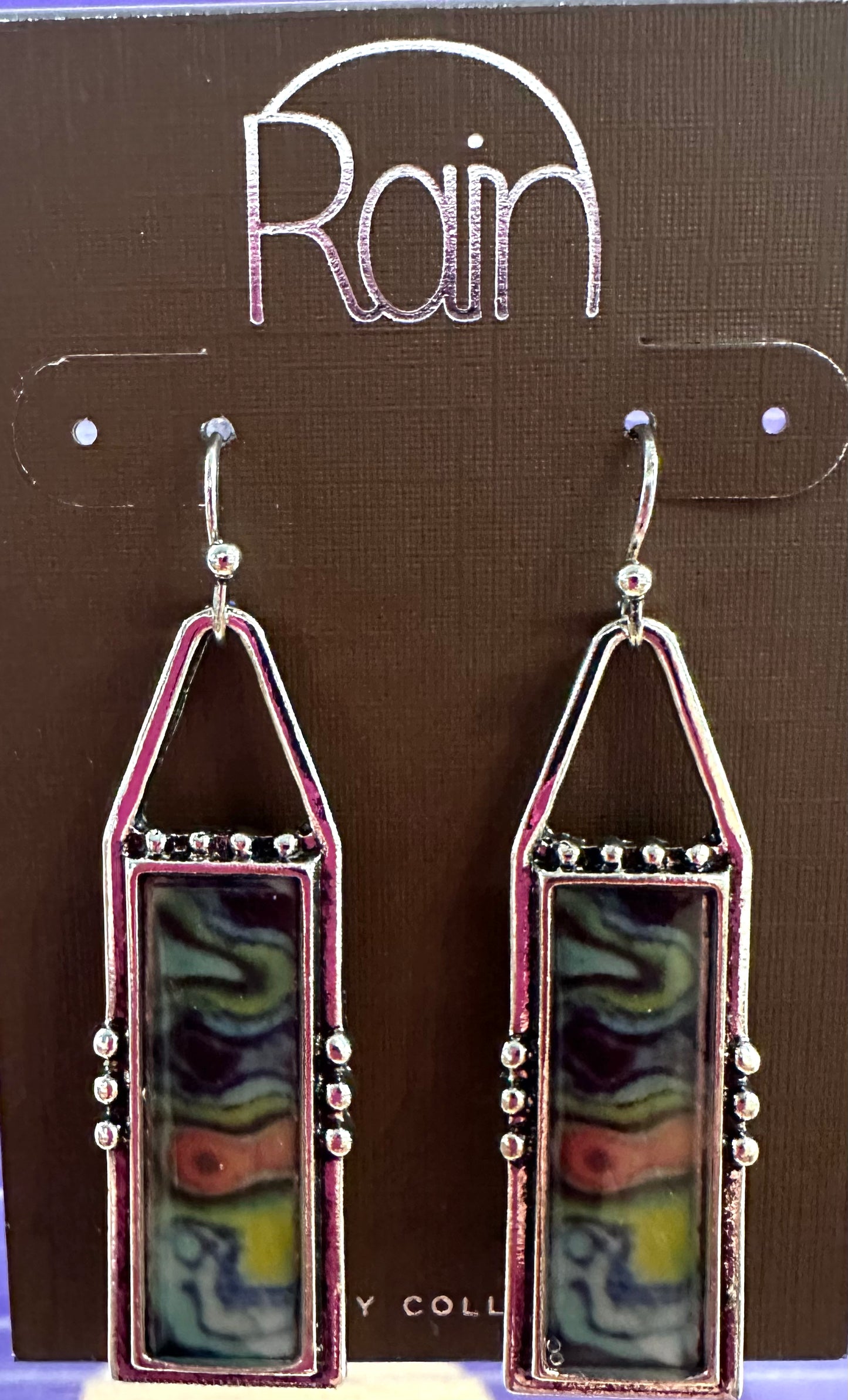 Abstract Painted Bar Rain Earrings