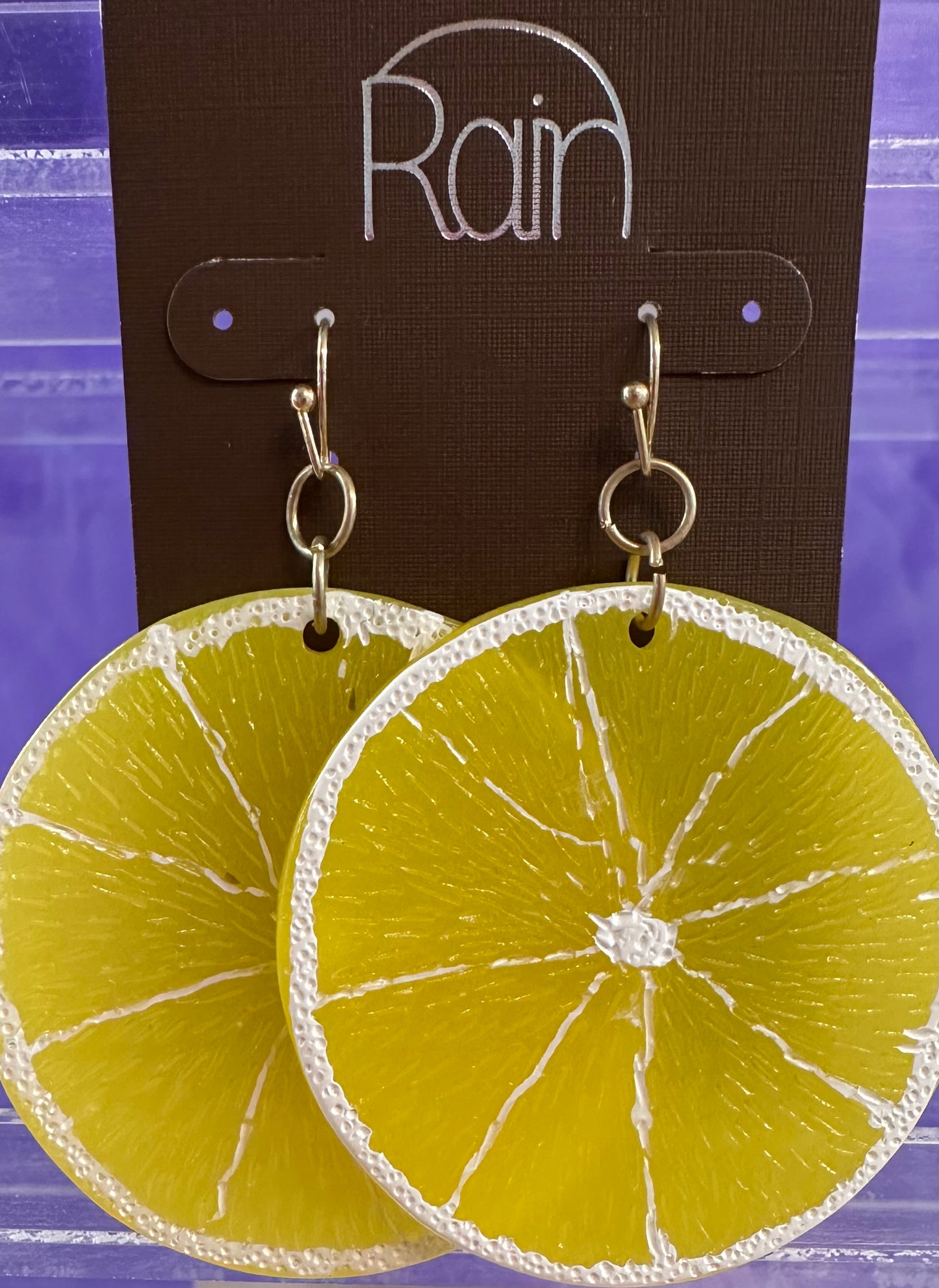 Lemon Slices Rain Earrings