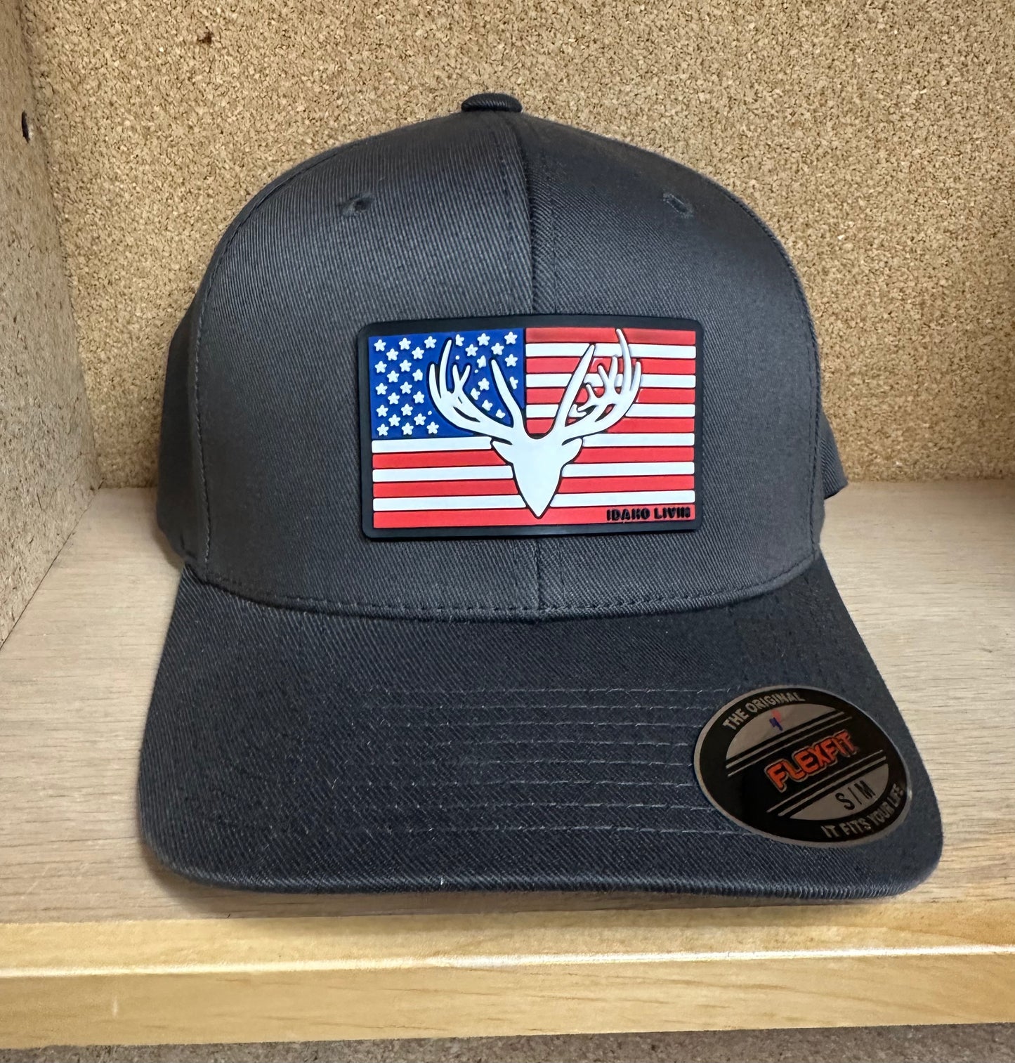 Elk Flag FlexFit Hat (Charcoal)