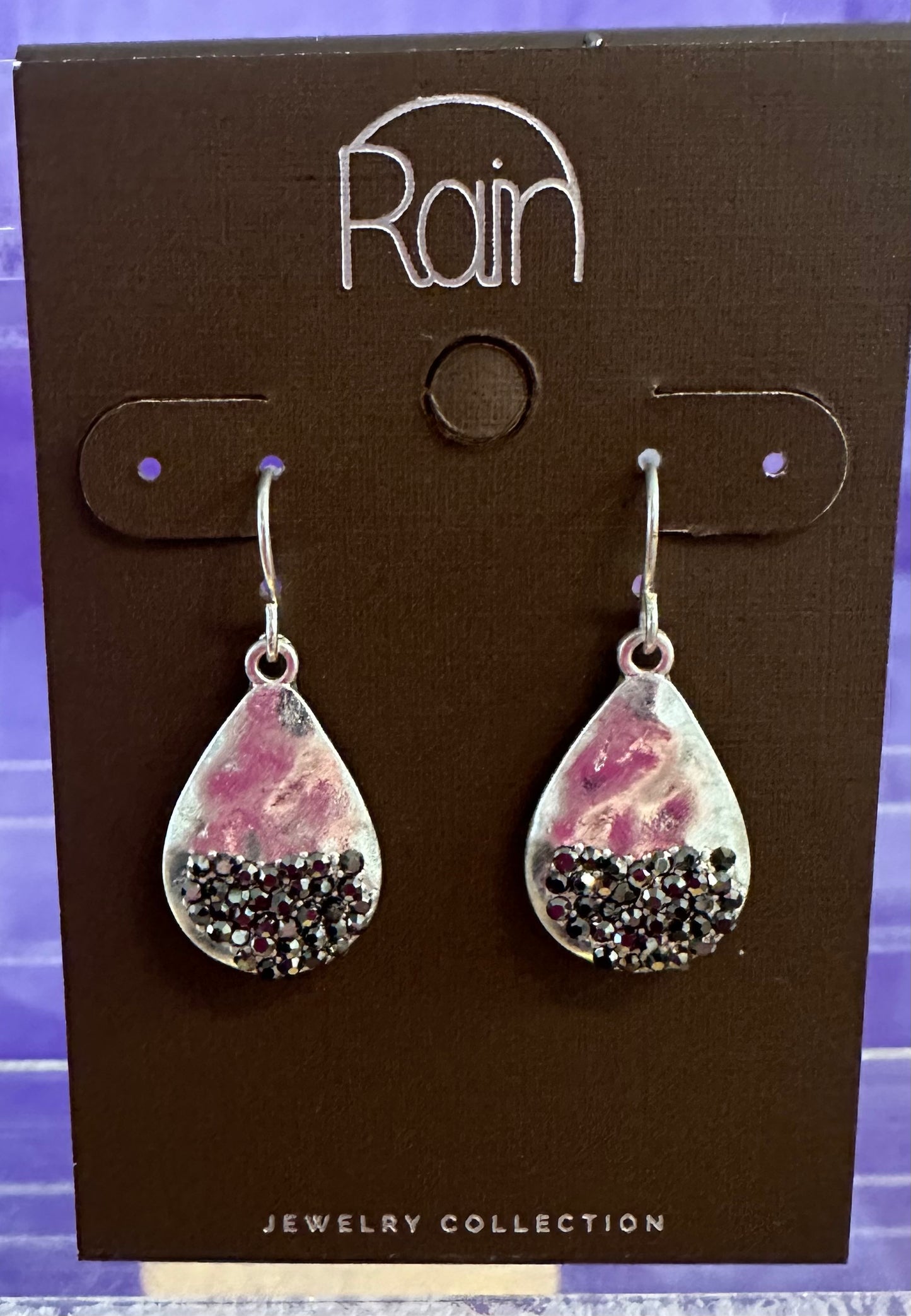 Pave Teardrop Rain Earrings