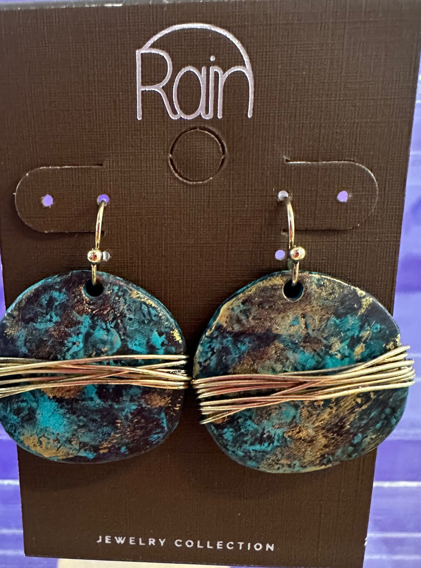 Wire Wrapped Circle Rain Earrings