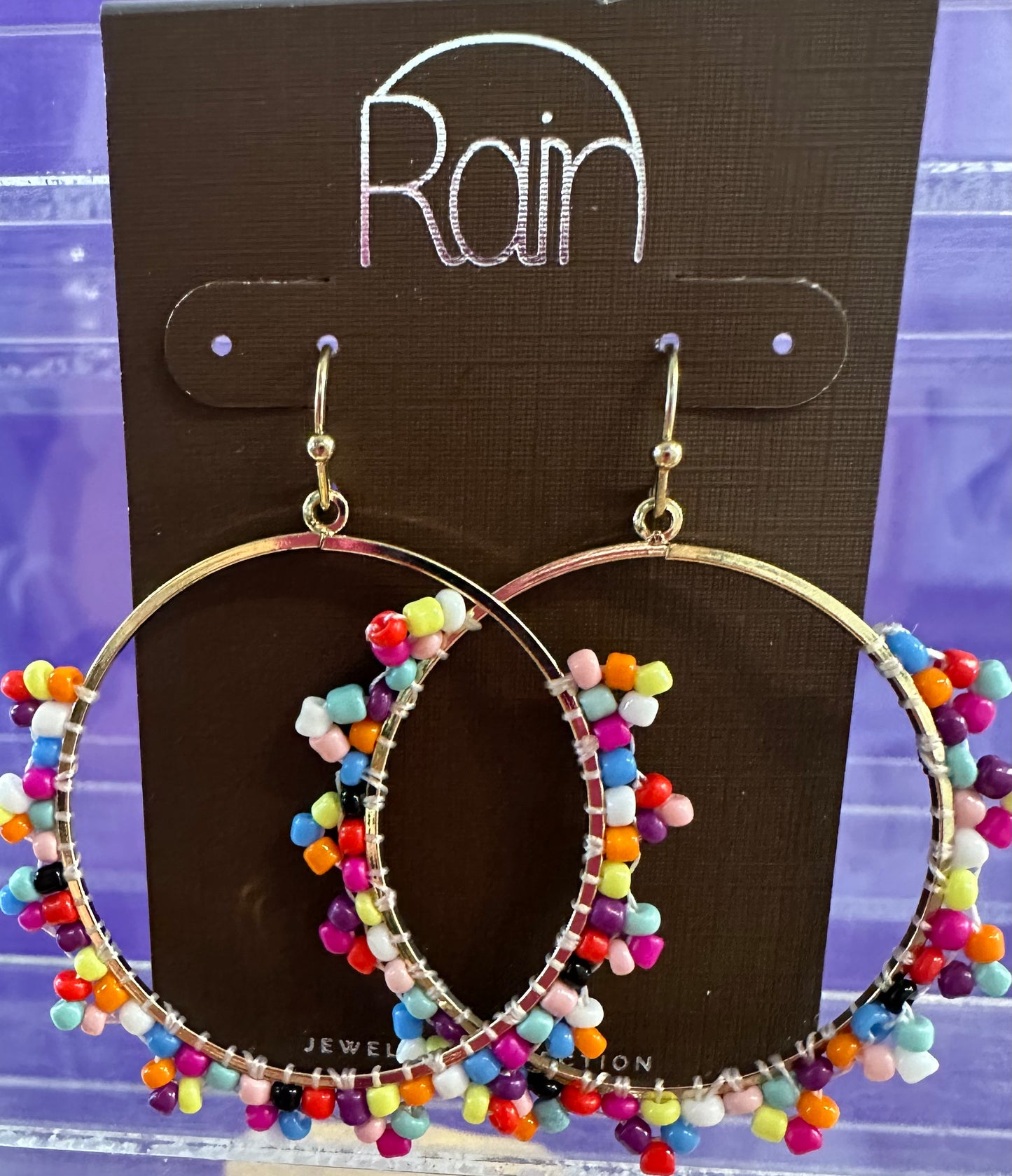 Mlt Pyramid Bead Edge Rain Earrings