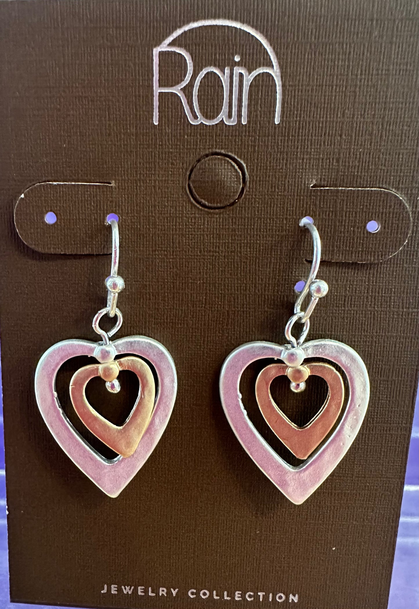 Double Heart Rain Earrings