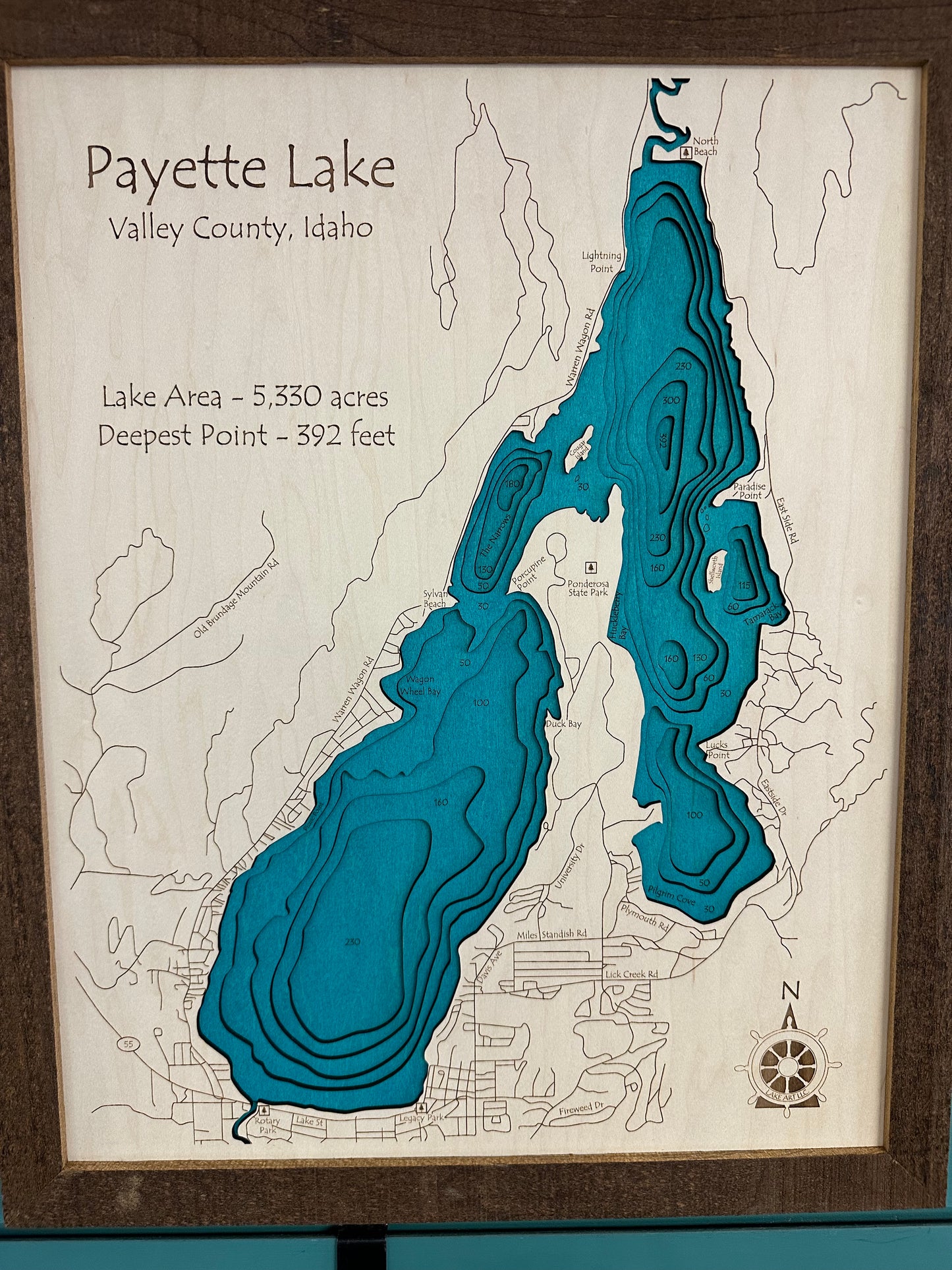 3D Payette Lake Art 16x20