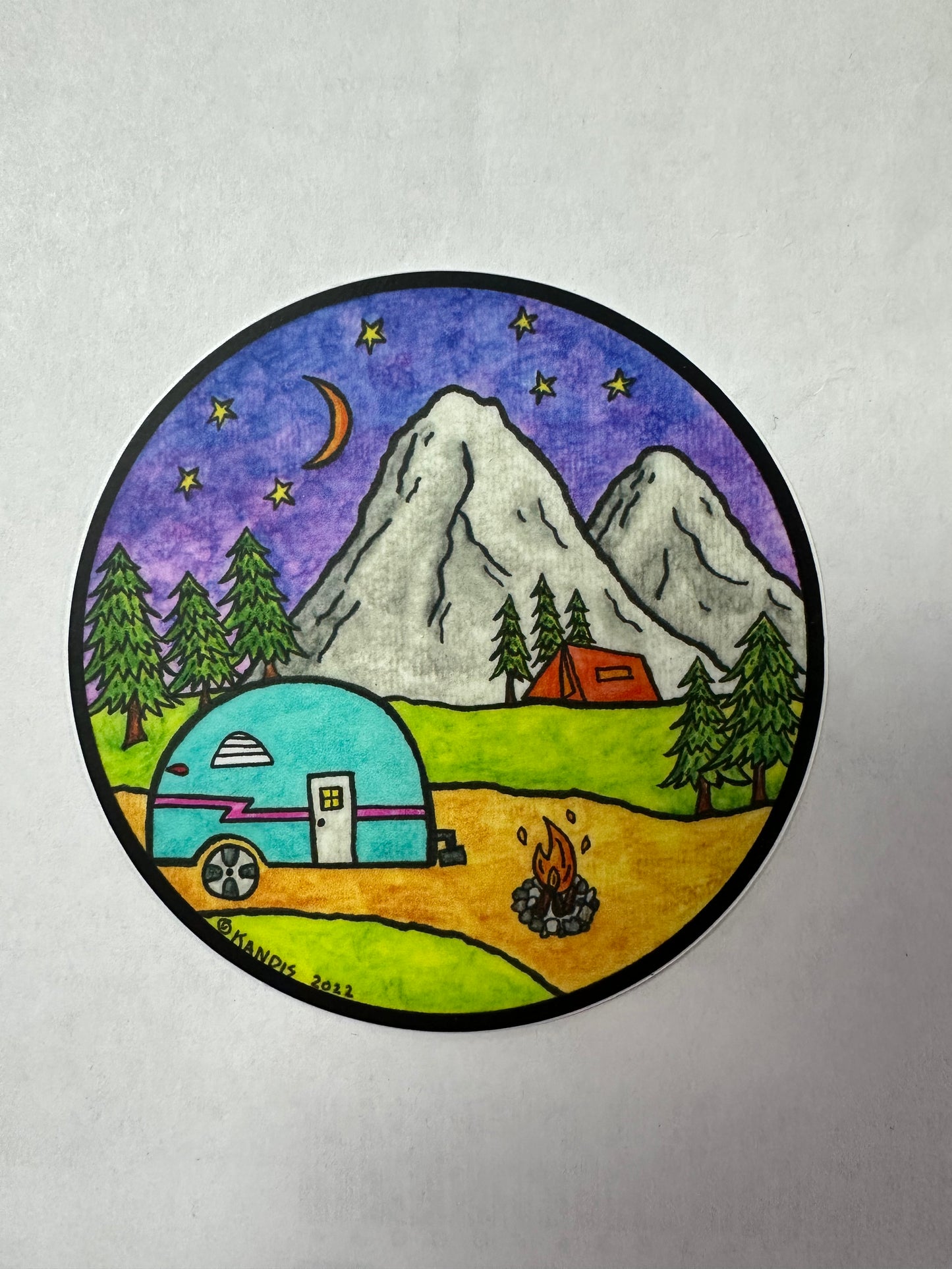 Lets Camp Sticker