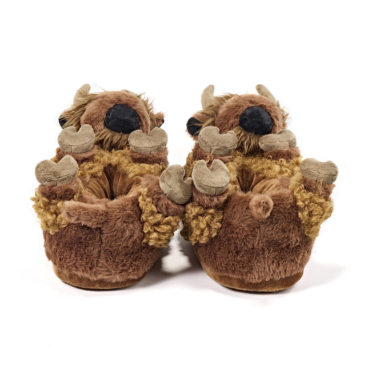 Pip the Bison | Kids' Plush Slippers with Grippers