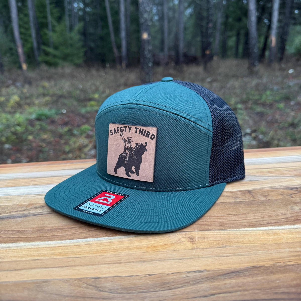 Safety 3rd Bear Rider Leather Patch Hat – 208Tees