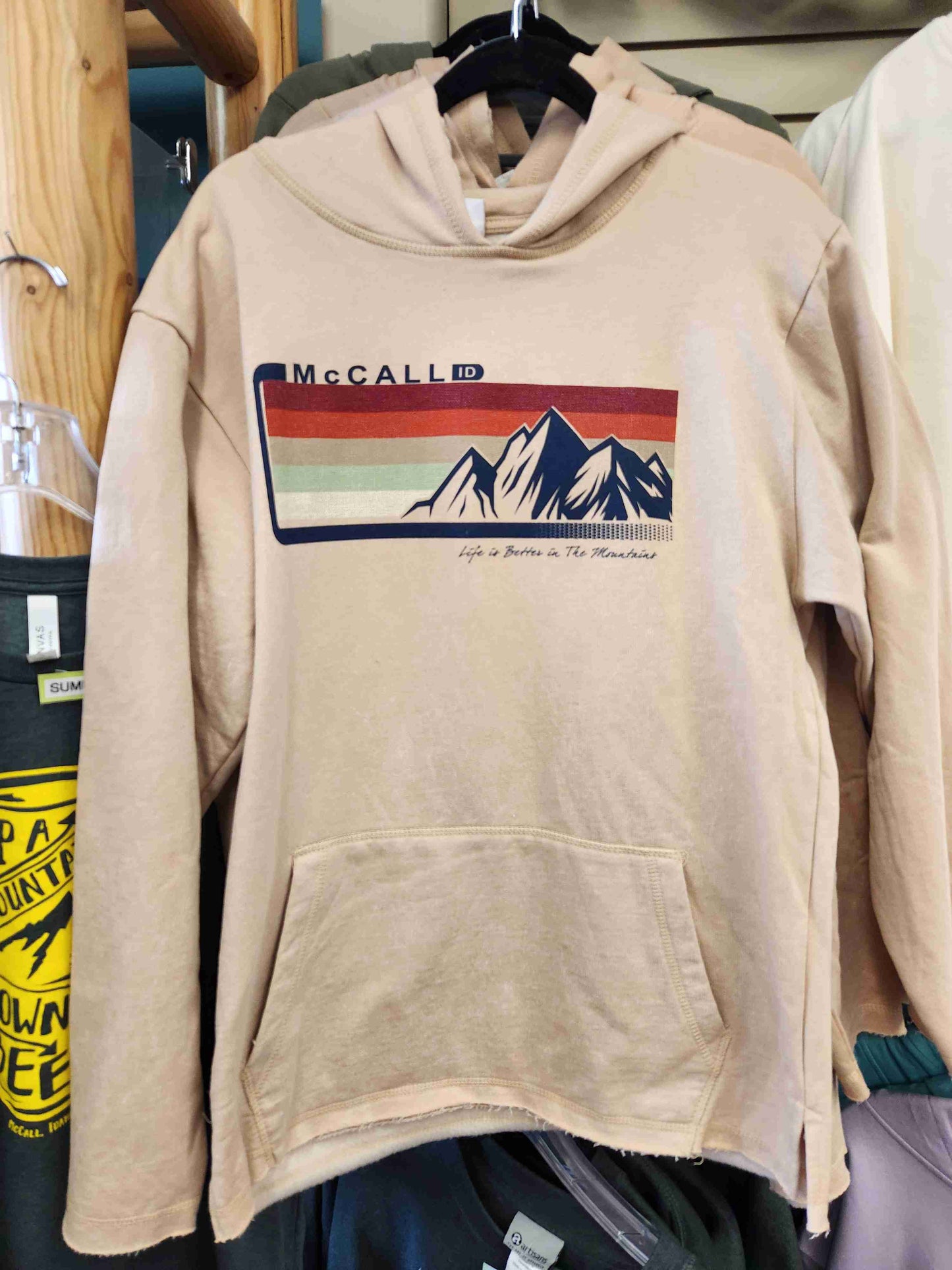 Tan Hoodie - Life is Better in the Mountains