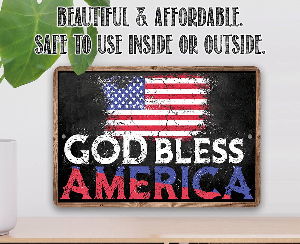 Patriotic Sign | God Bless America Chalkboard