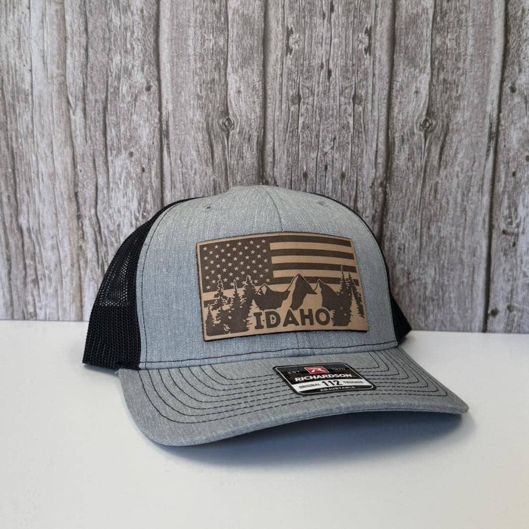 Idaho Mountain Flag - Leather Patch