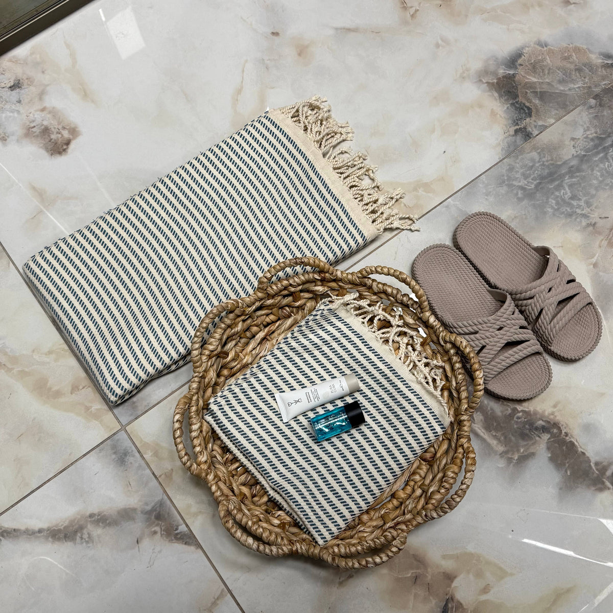 Striped Turkish Towel – Custom Name Embroidery