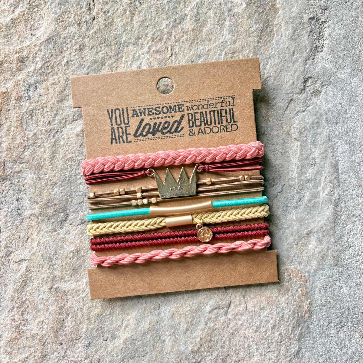 Boho Hair Ties on Kraft Card | Queen B