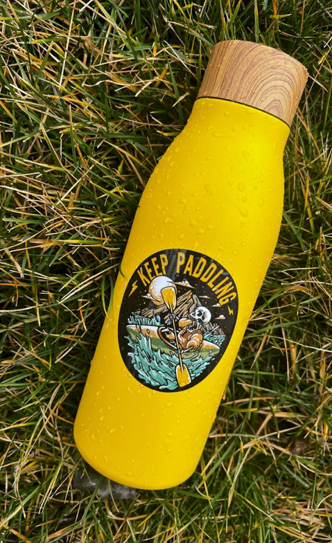 Kayaking Keep Paddling Skull Sticker