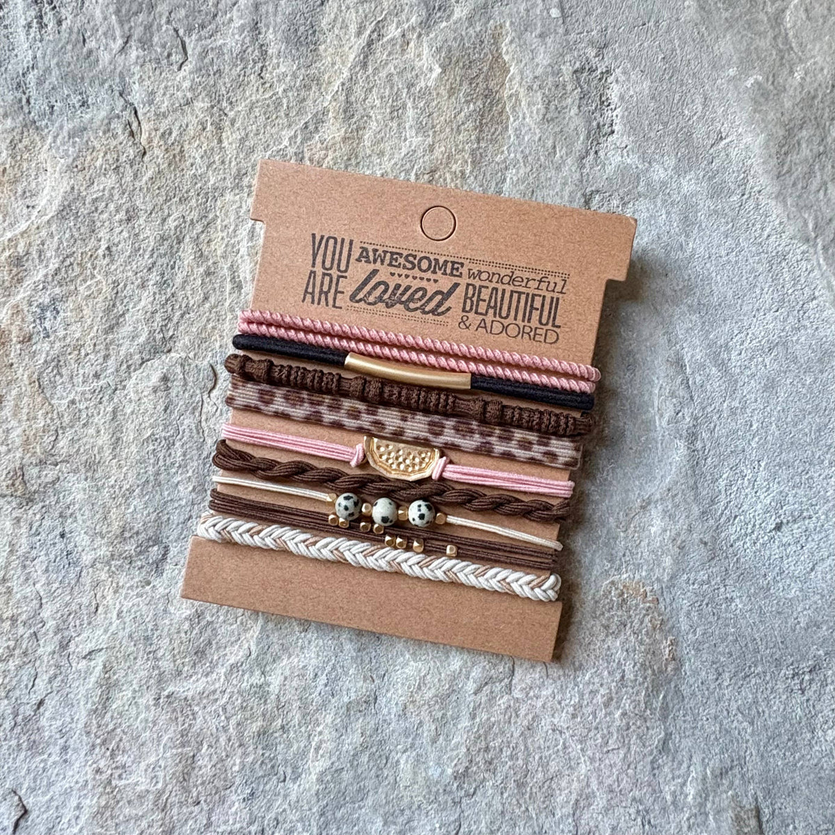 Charm Hair Ties on Kraft Card | Cheetah