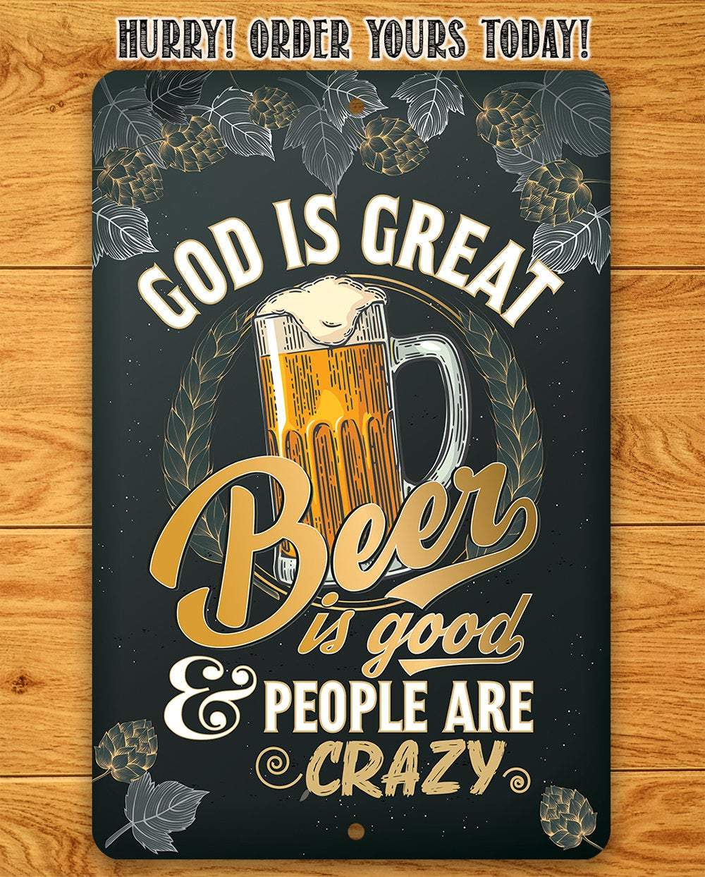 Bar Sign | God is Great Beer is Good