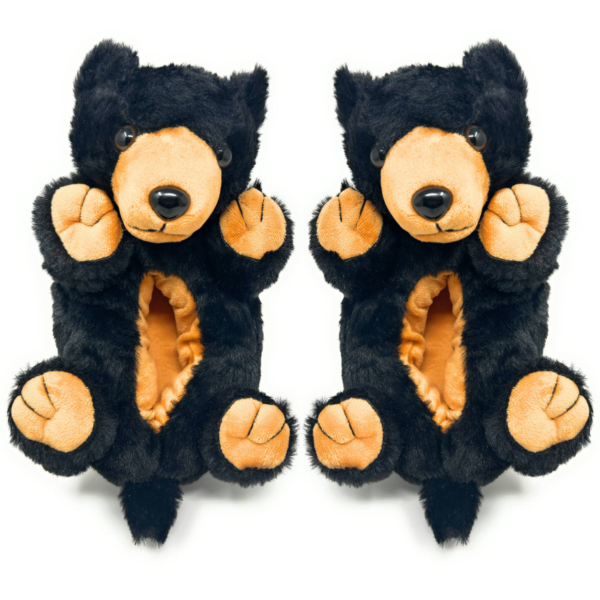 Homer the Black Bear | Kid's Plush Non Slip Slippers