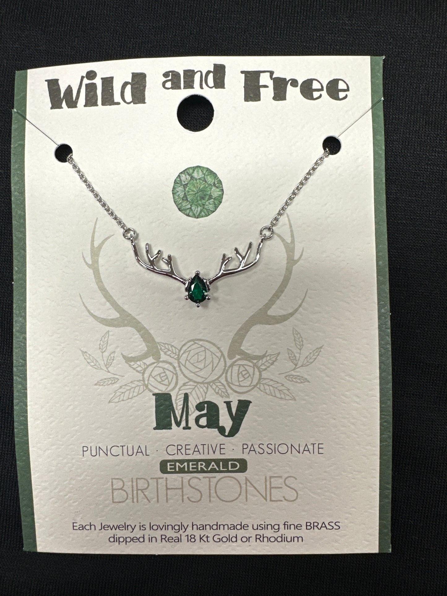 Antler Birthstone Necklaces