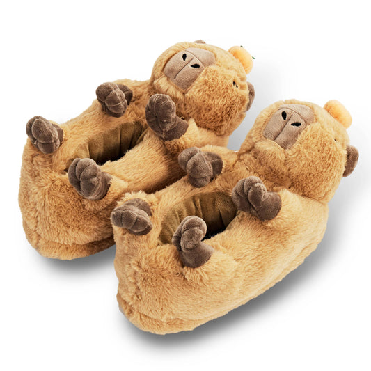Mabel the Capybara | Kids Animal Plush Slippers with Gripper