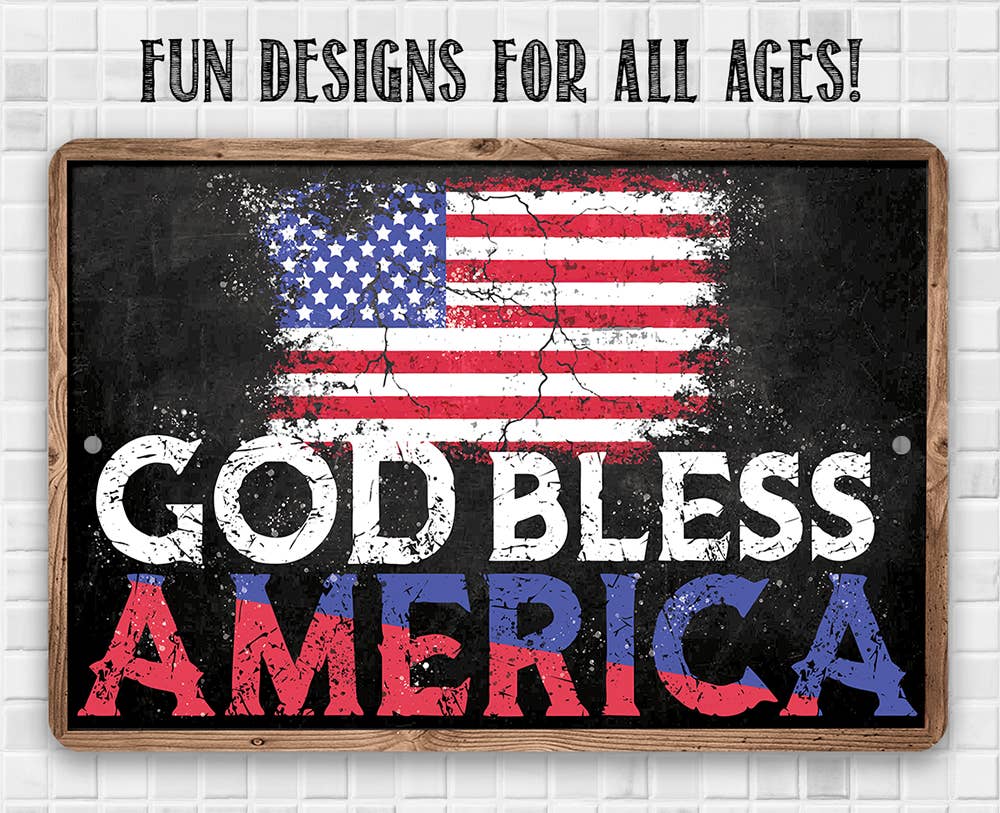 Patriotic Sign | God Bless America Chalkboard