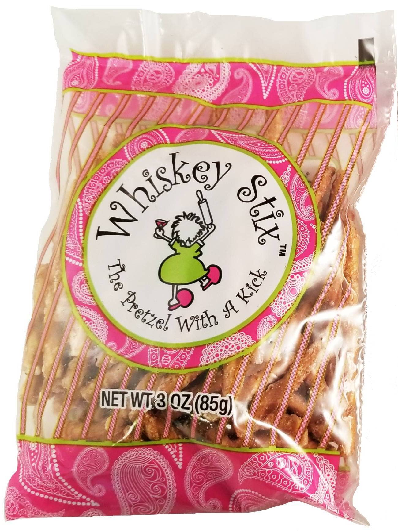 Whiskey Stix, The Pretzels with a Kick! 3oz Bag 12ct