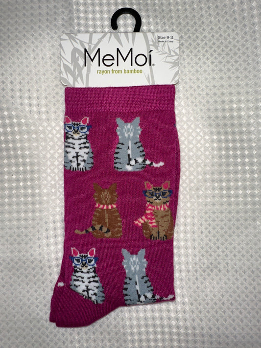 Studious Cat Bamboo Crew Socks