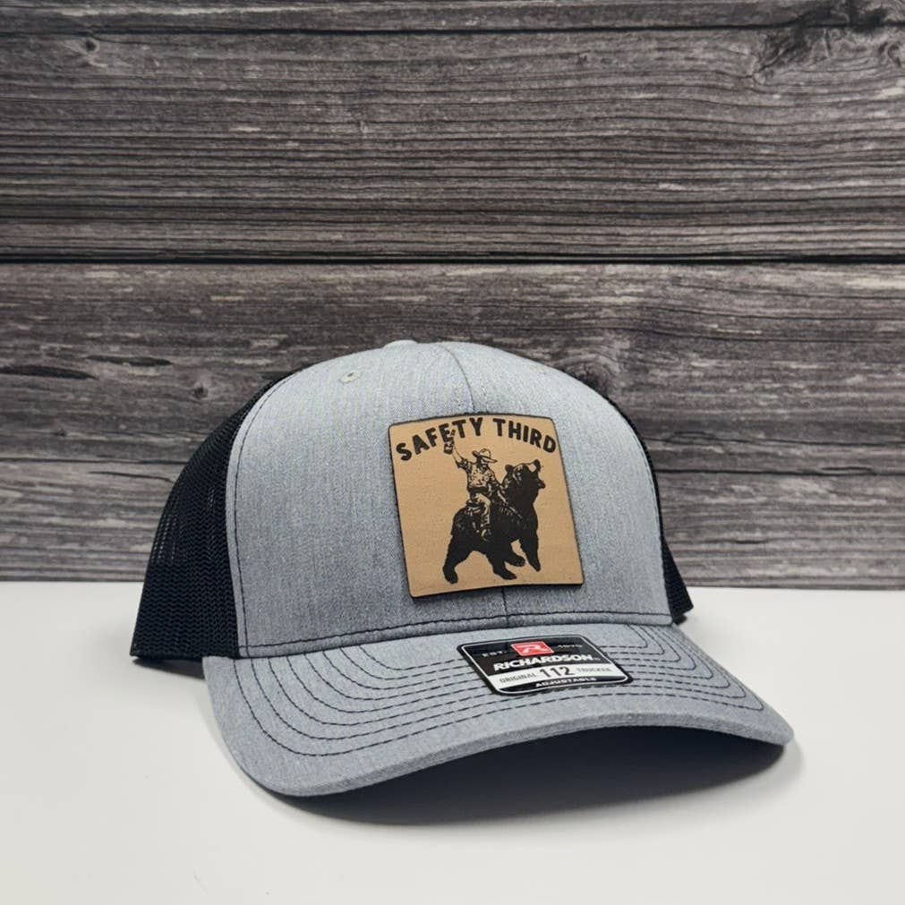 Safety 3rd Bear Rider Leather Patch Hat – 208Tees