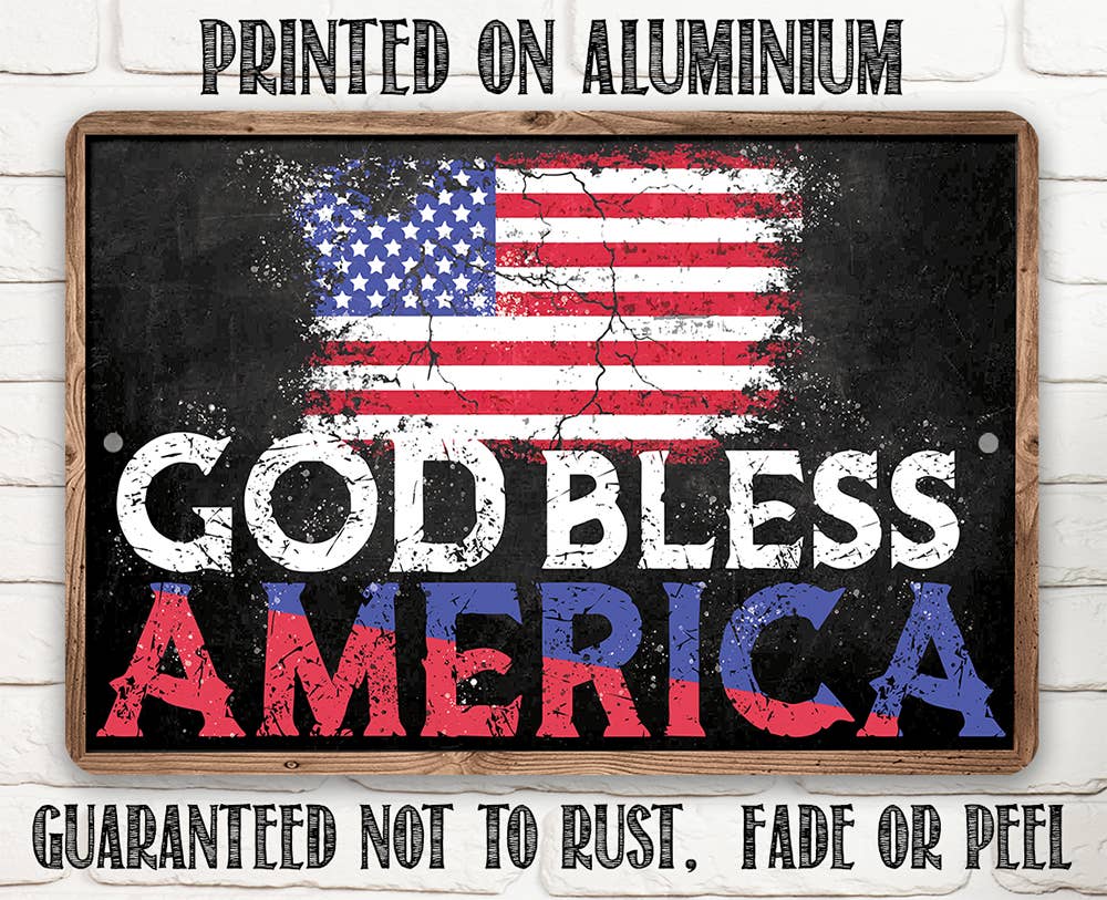Patriotic Sign | God Bless America Chalkboard
