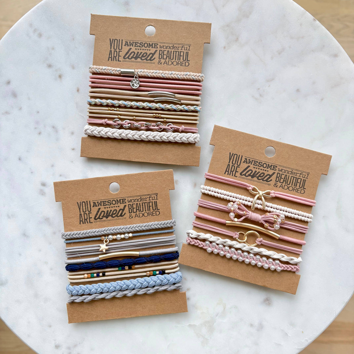 Boho Hair Ties on Kraft Card | Ballerina