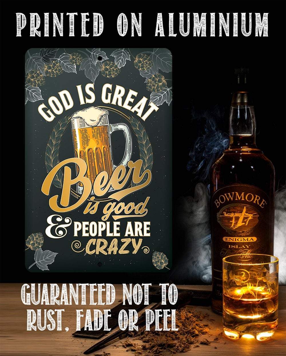 Bar Sign | God is Great Beer is Good