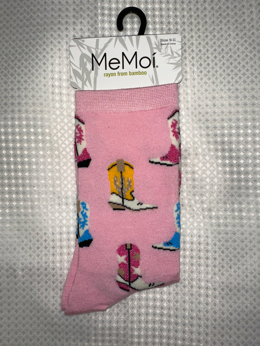 Sassy Boots Bamboo Crew Socks