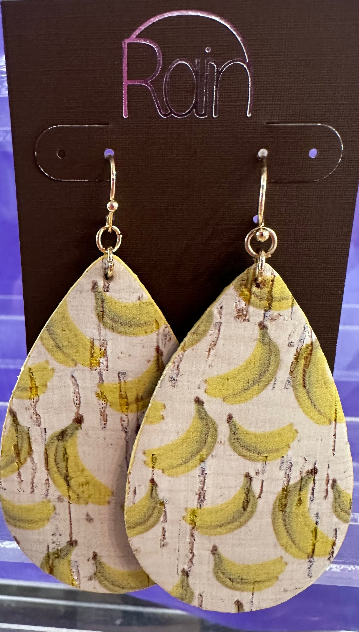 Banana Print Rain Earrings