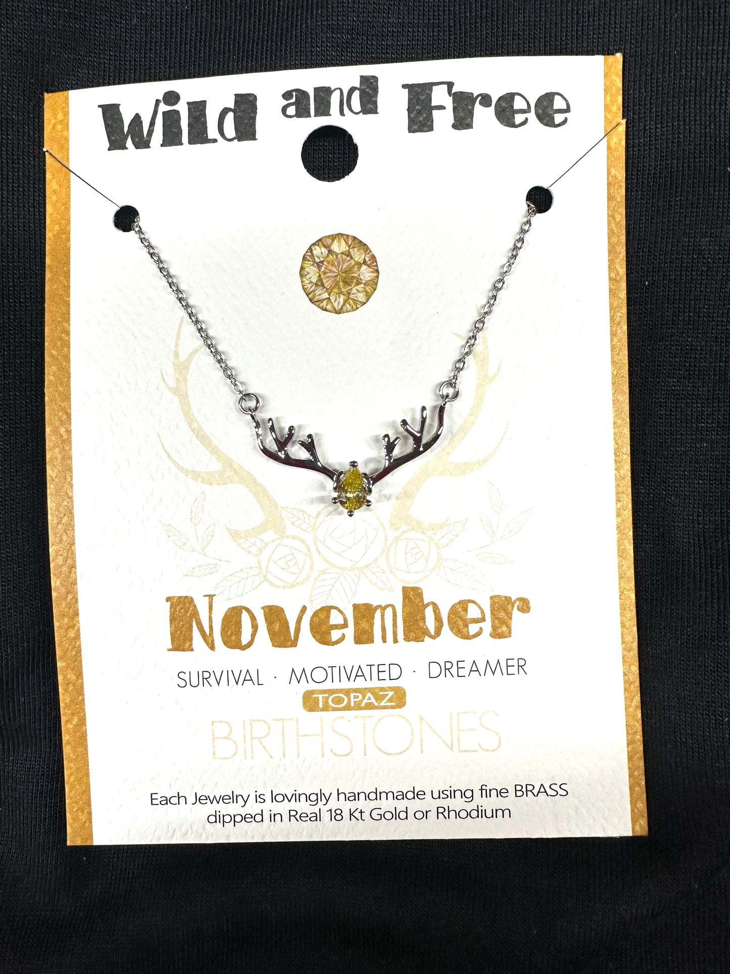 Antler Birthstone Necklaces