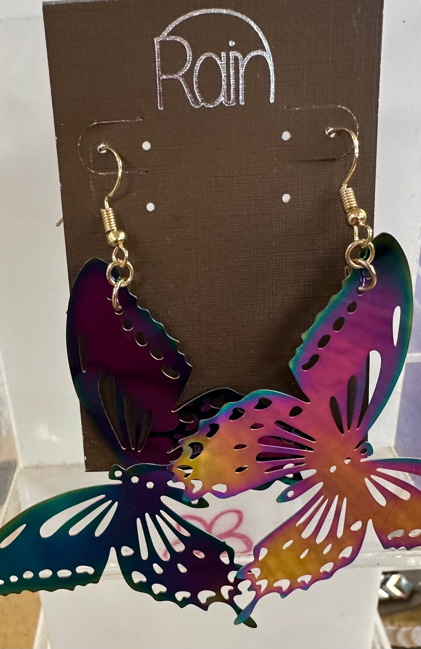 HoloGraphic Butterfly Rain Earrings