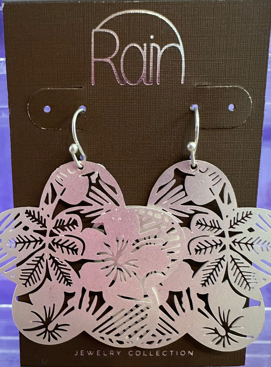 Hawaiian Flower Filigree Rain Earrings