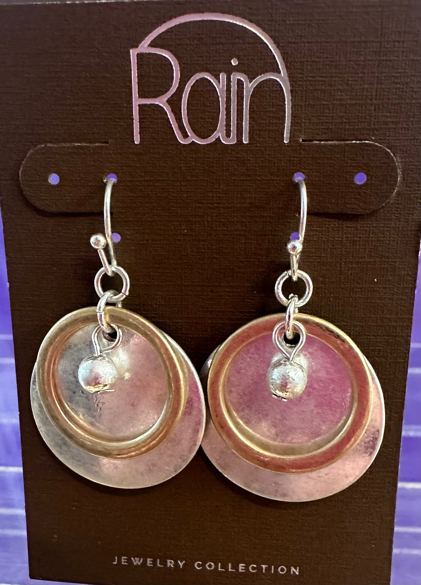 Layered Circle Pearl Rain Earrings