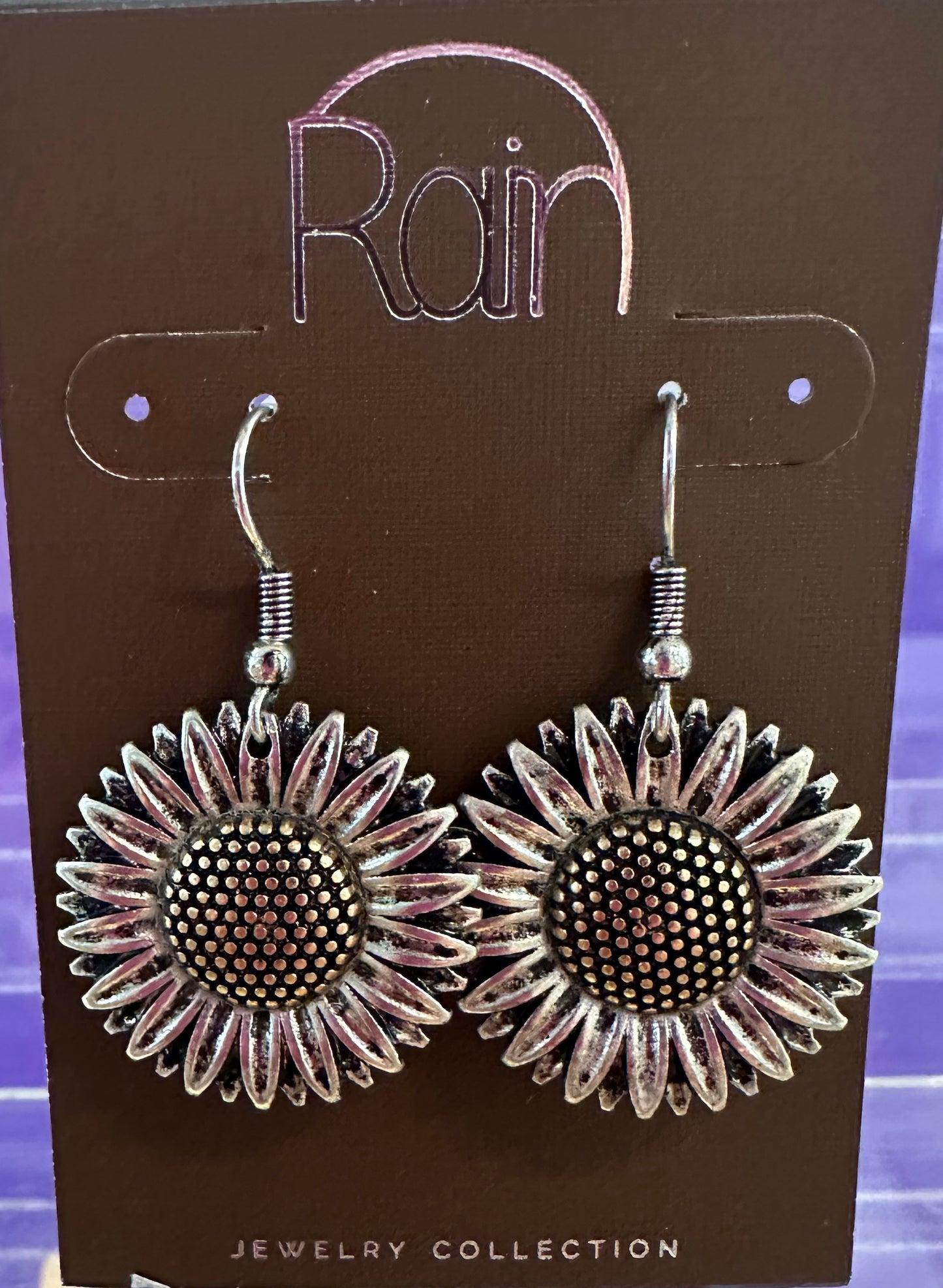 Sunflower Face Rain Earrings