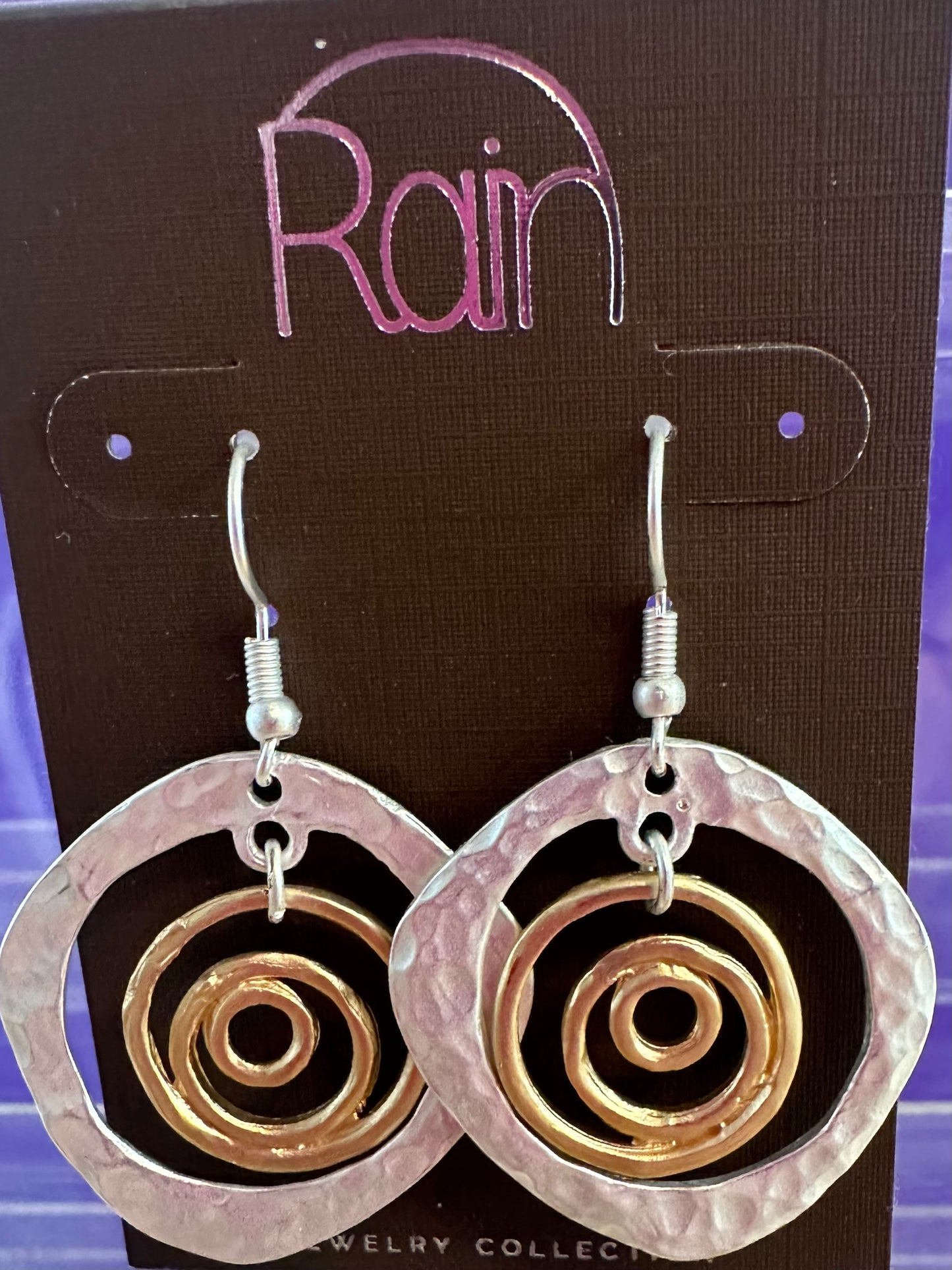 Swirl In Circle Rain Earrings