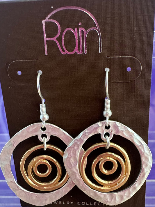 Swirl In Circle Rain Earrings