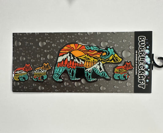 Mama Bear Cubs Bubble Sticker