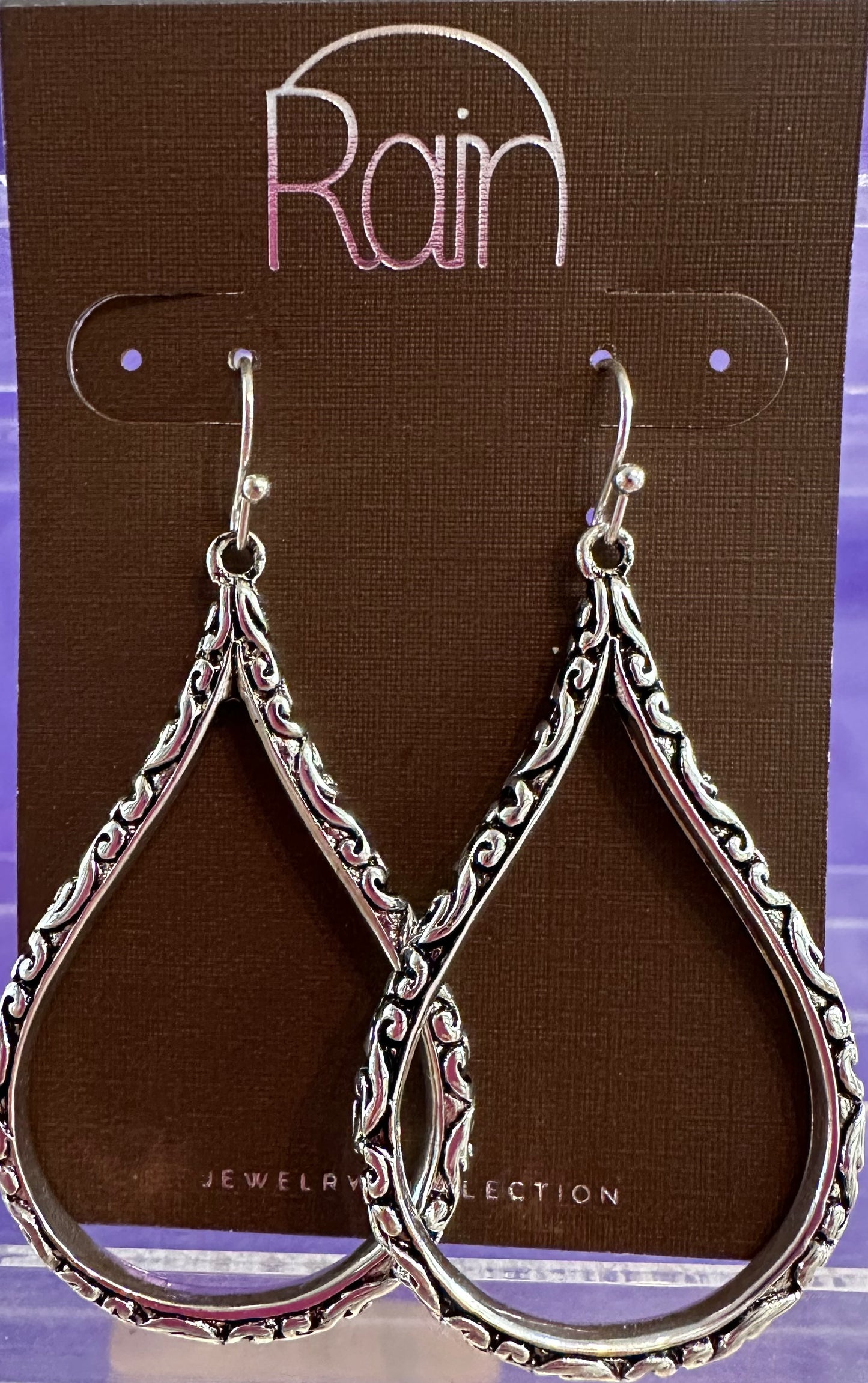 Silver Gilded Pendant Rain Earrings