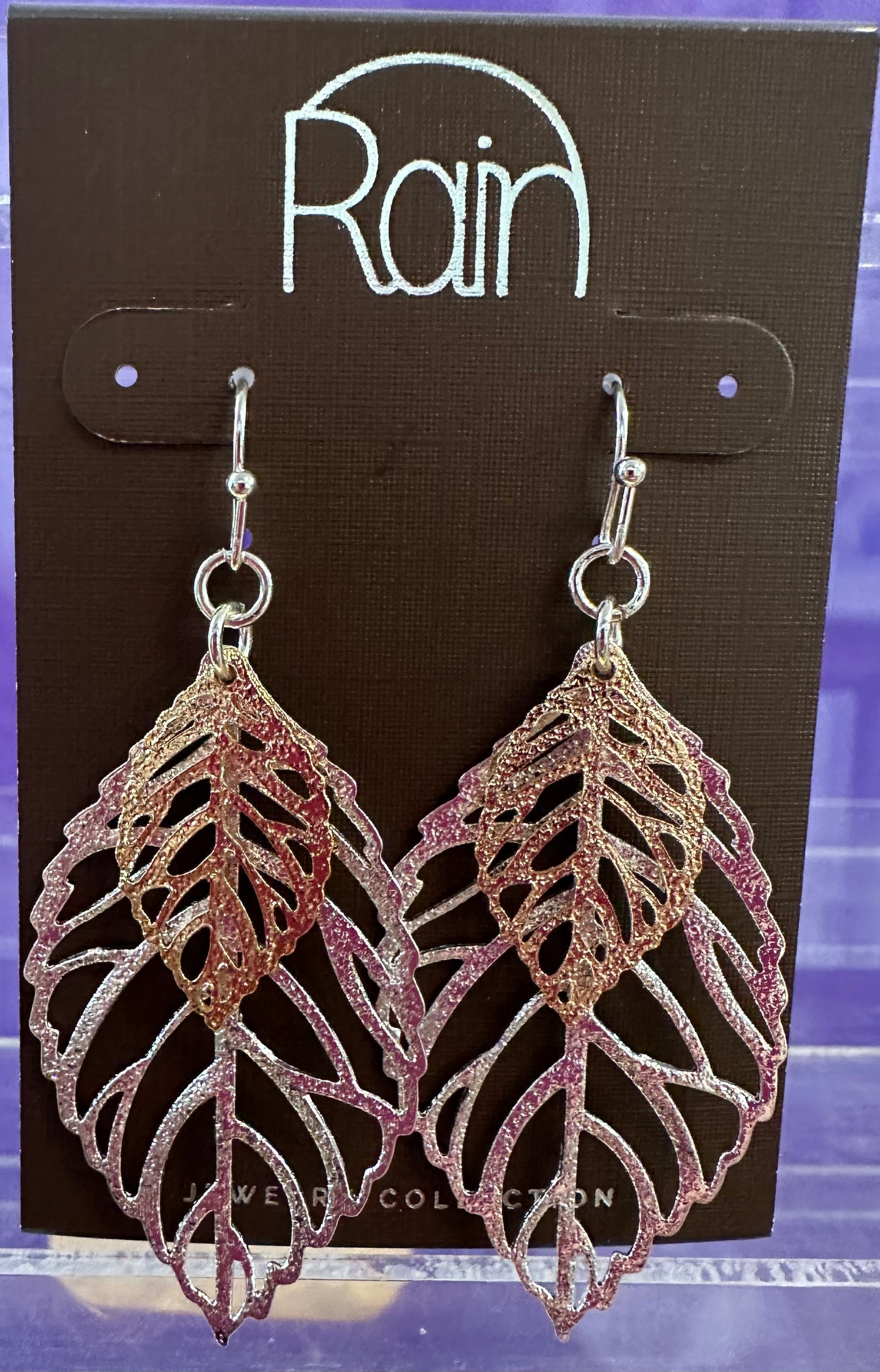 Layered Leaves Rain Earrings