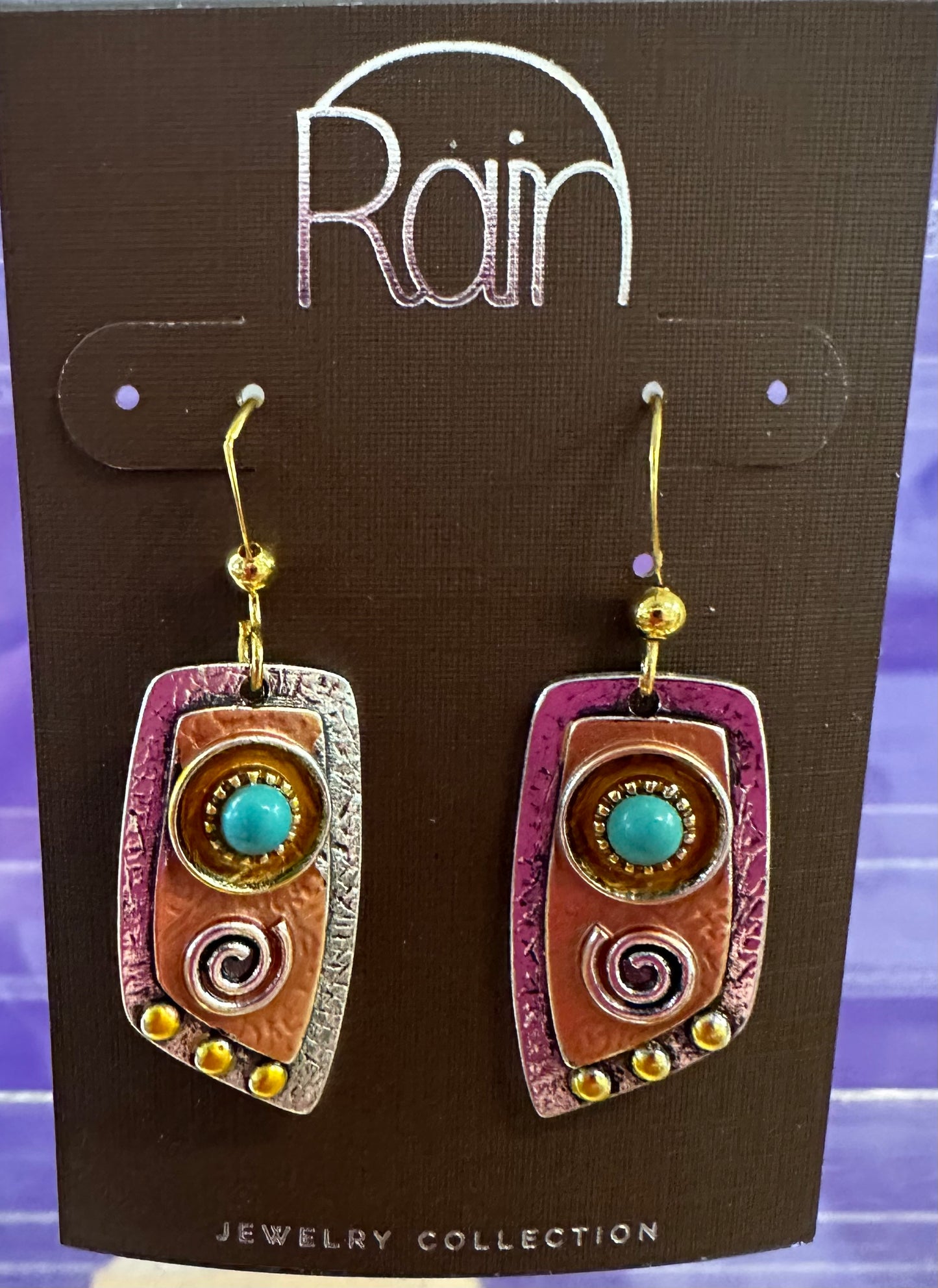 Mlt Artisan TQ Swirl Rain Earrings