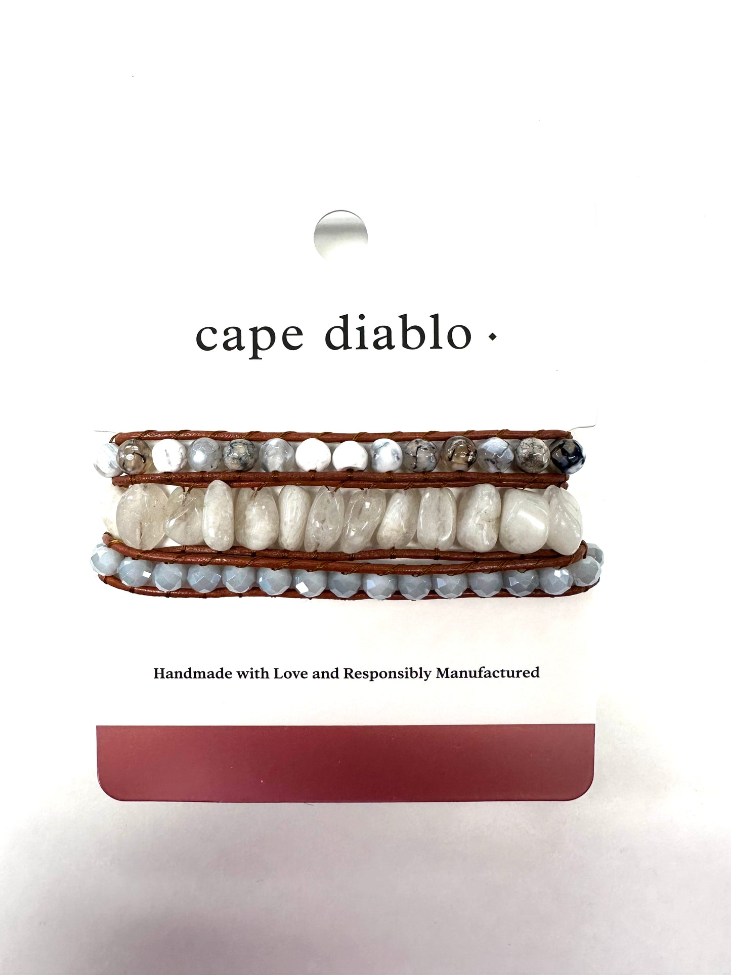 White Harmony Artisan Wrap Bracelet