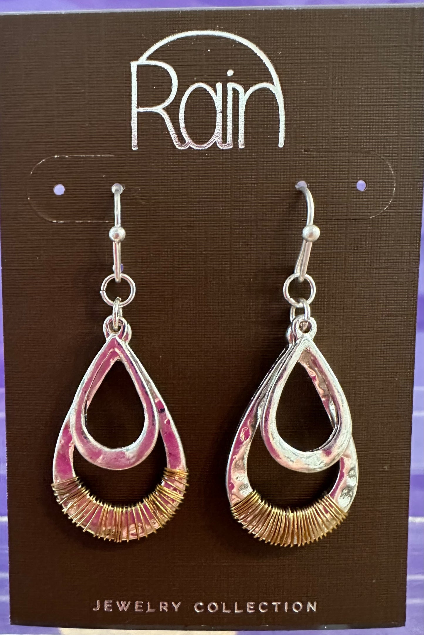 Wire Wrapped Teardrop Rain Earrings