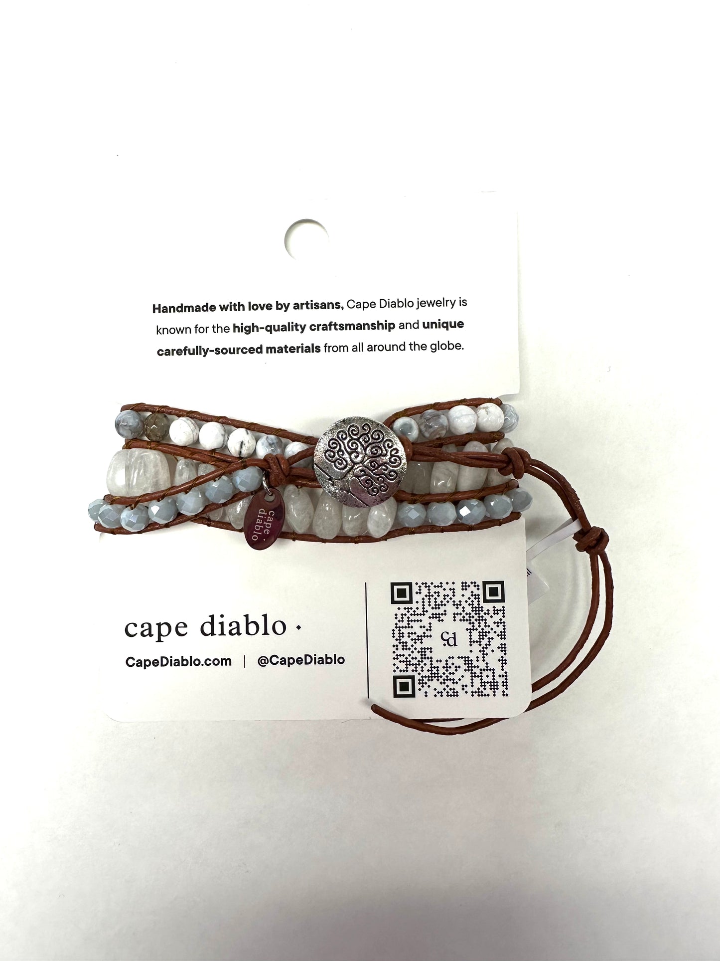 White Harmony Artisan Wrap Bracelet