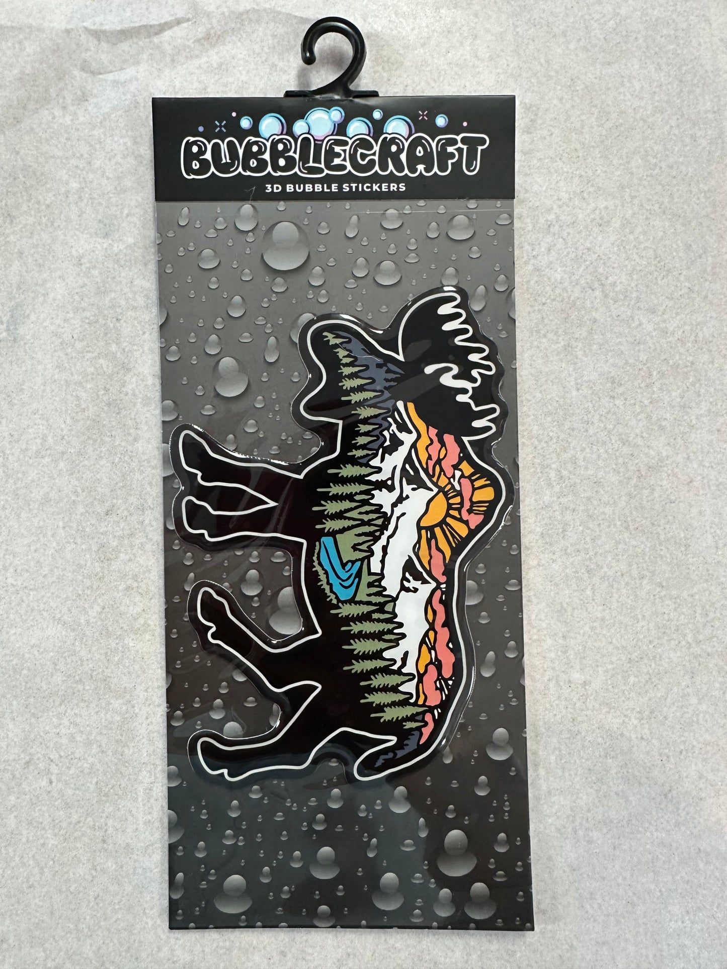 Moose Illustration Bubble Sticker