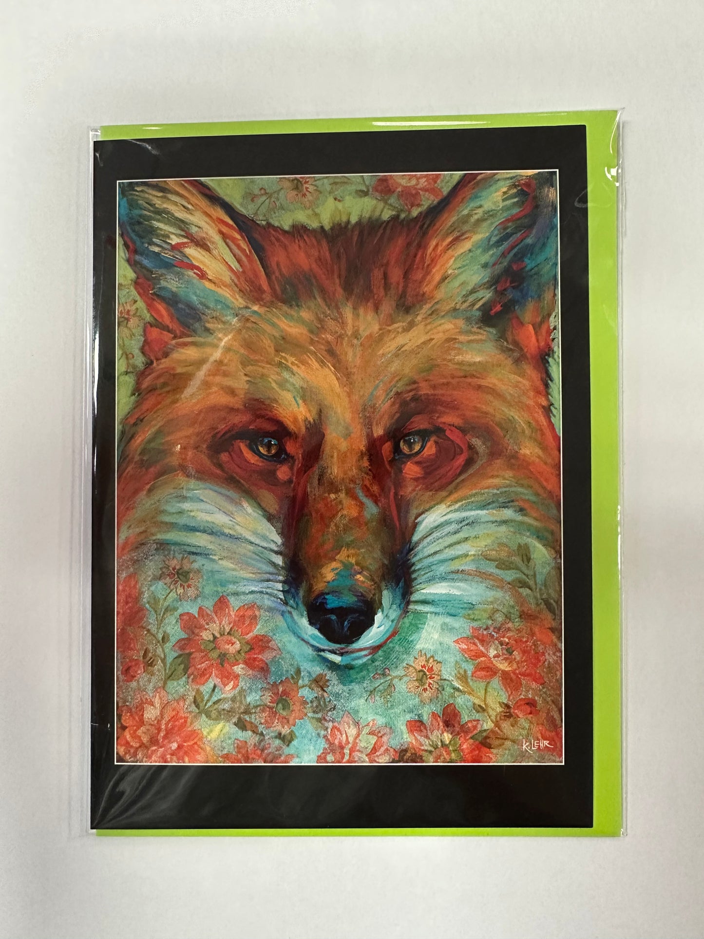 Fox In Flowers Kari Lehr Card