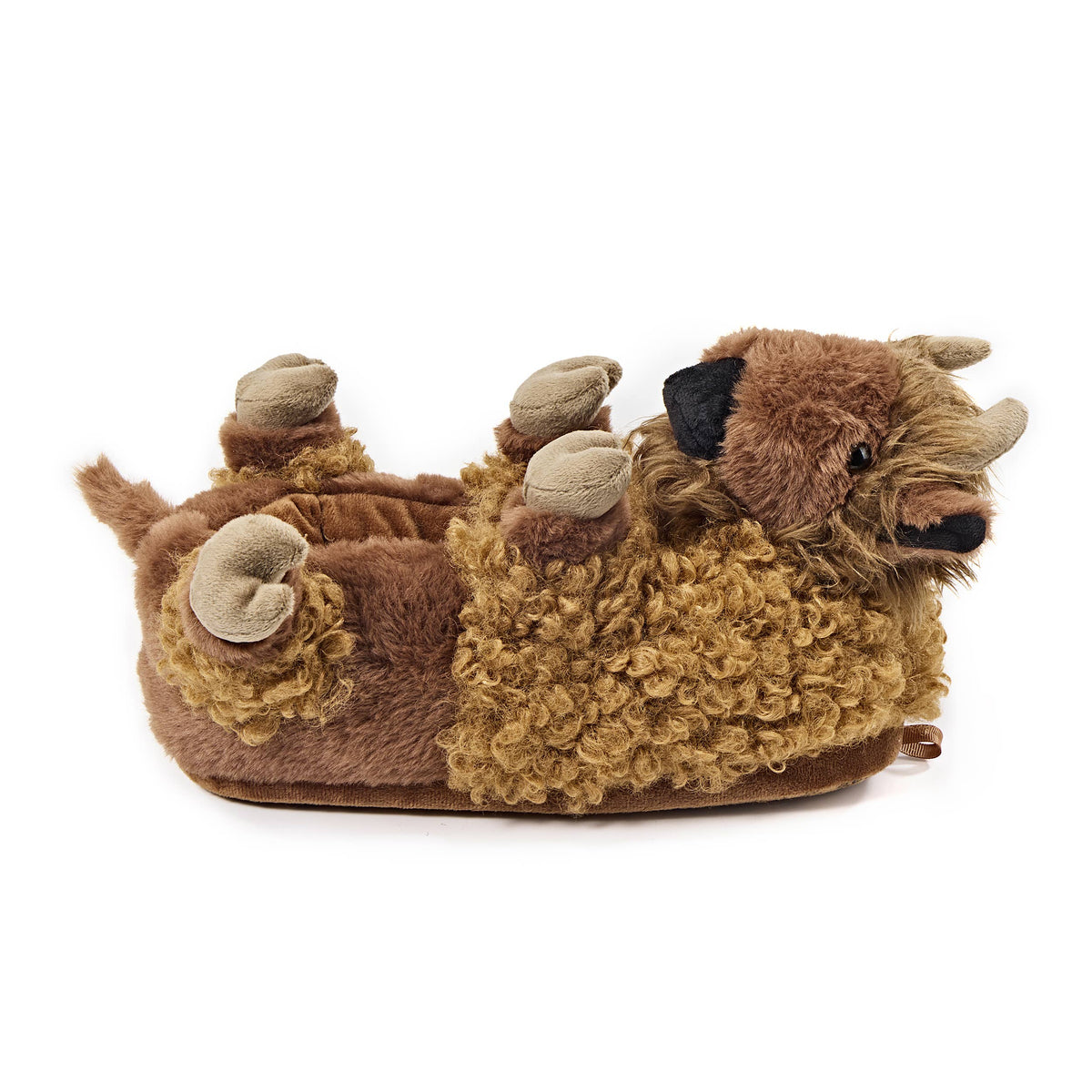 Pip the Bison | Kids' Plush Slippers with Grippers