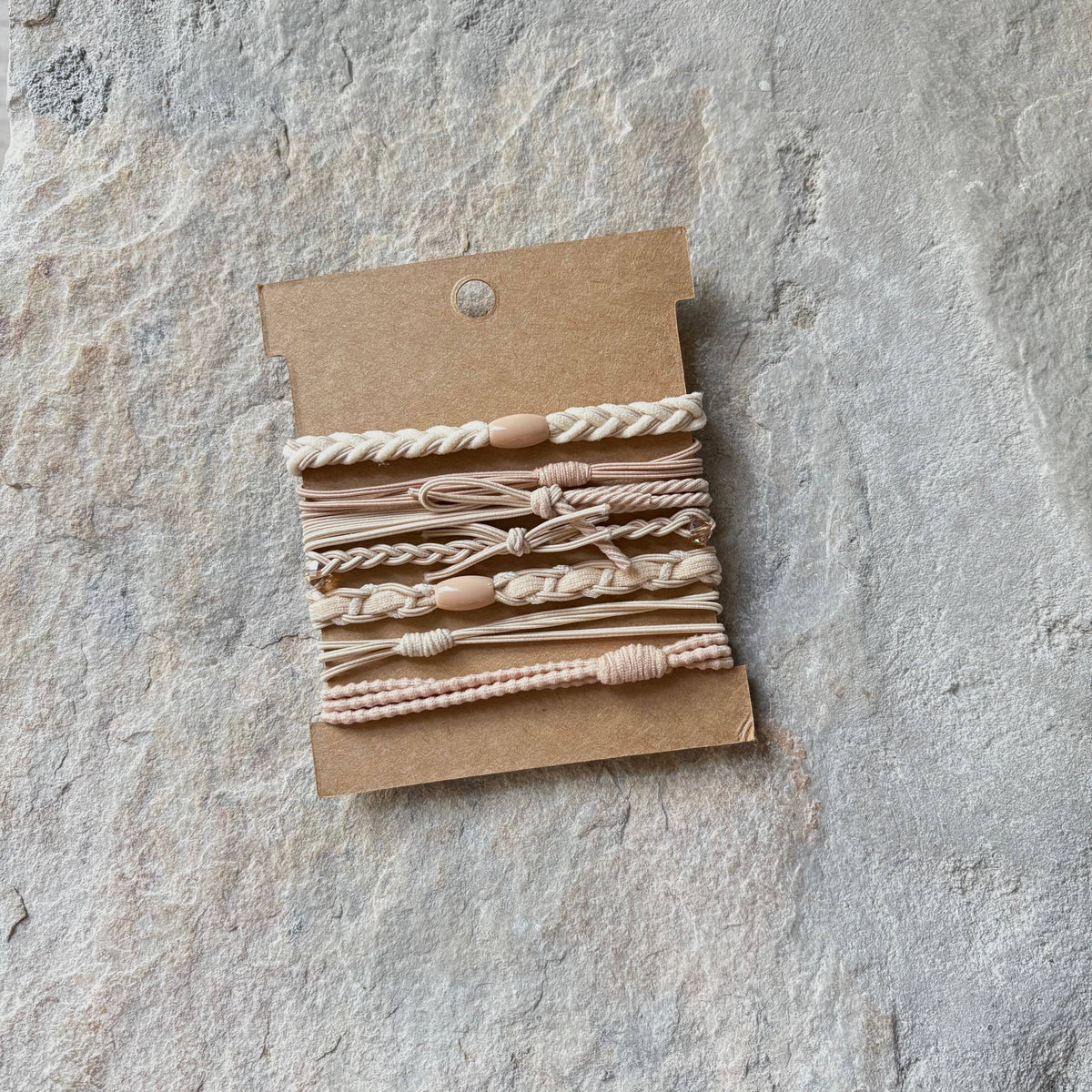 Rhinestone Hair Ties on Kraft Card | Black